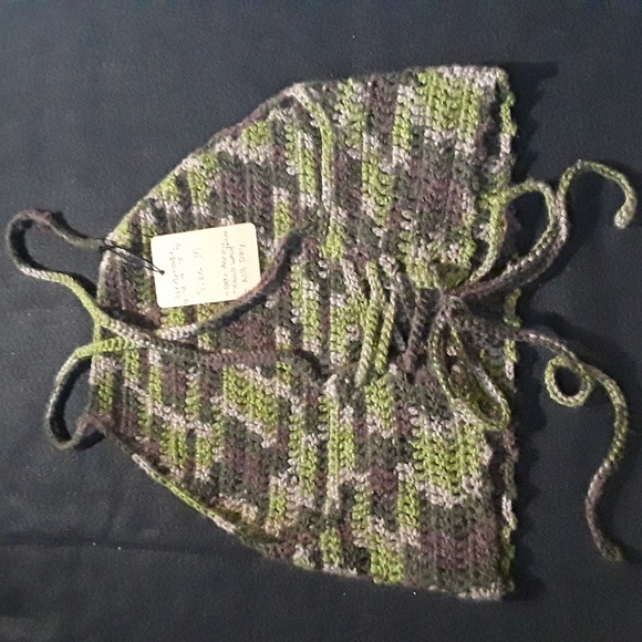 Handmade Crochet Halter Top Forest colors/ Camo pattern adjustable size medium - Picture 2 of 3